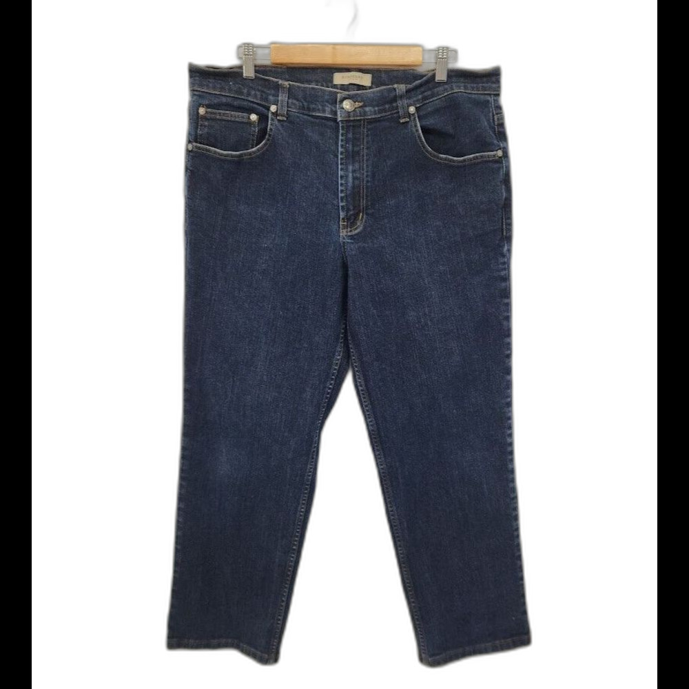 Burberry London Mens Straight Fit Jeans Blue Dark Wash Denim Size 40x28